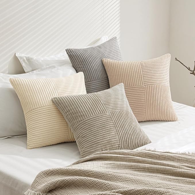 MIULEE Neutral Decorative Throw Pillow Covers 20x20 Inch Set of 4 - Image 5