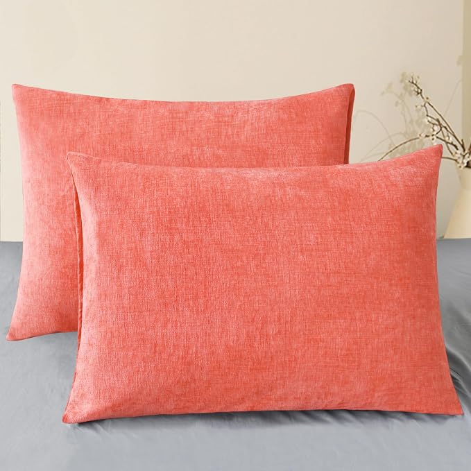 CaliTime Decorative Throw Pillow Covers 26 X 20 Inches Living Coral | Pack of 2 by CaliTime