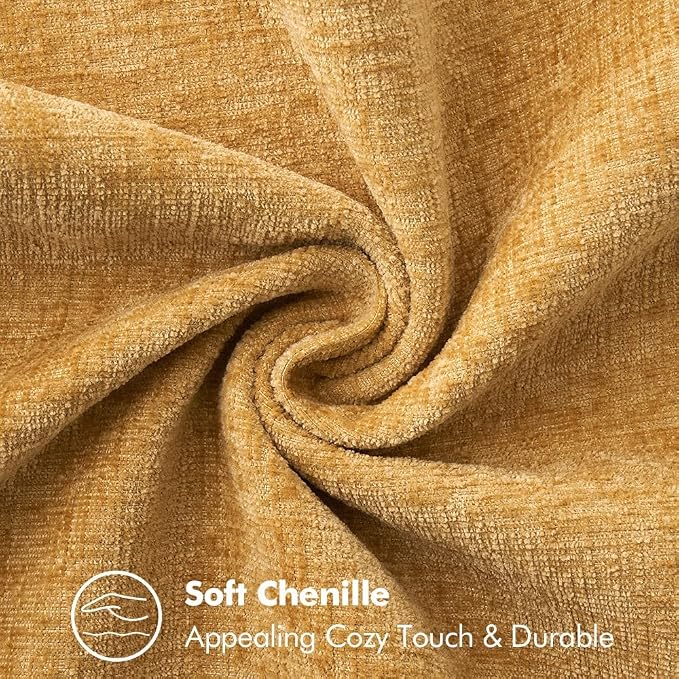 MIULEE Decorative Lumbar Throw Pillow Covers 12x20 Inch Gold 2 Pack | Mustard - Image 3
