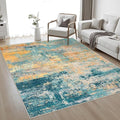 Area Rug Living Room: 3x5 Modern Washable Soft Carpet Rosy Haze | by FXRHLP