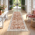Yamaziot 2x6 Washable Hallway Runner Rug Non Slip Floral Carpet, Brick-red | by Yamaziot