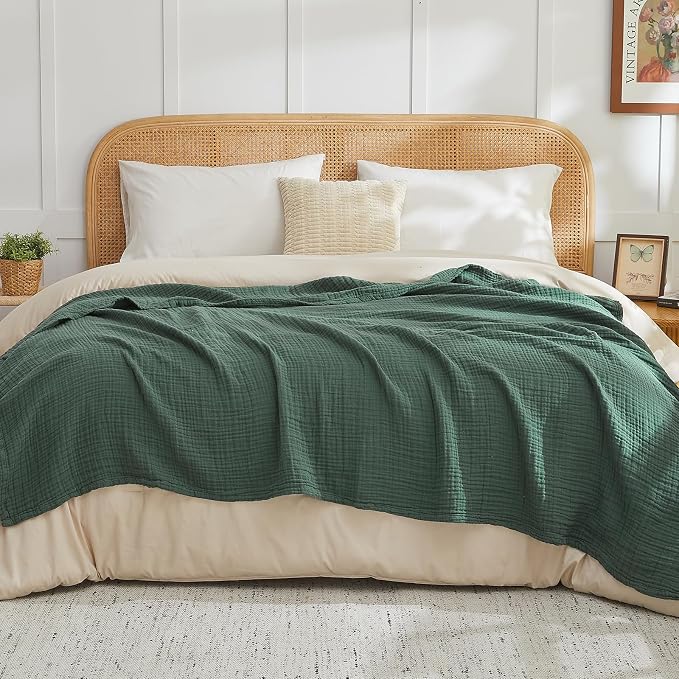 EMME Muslin Blankets for Adults Throw Blanket for Couch Breathable Gauze Soft by EMME