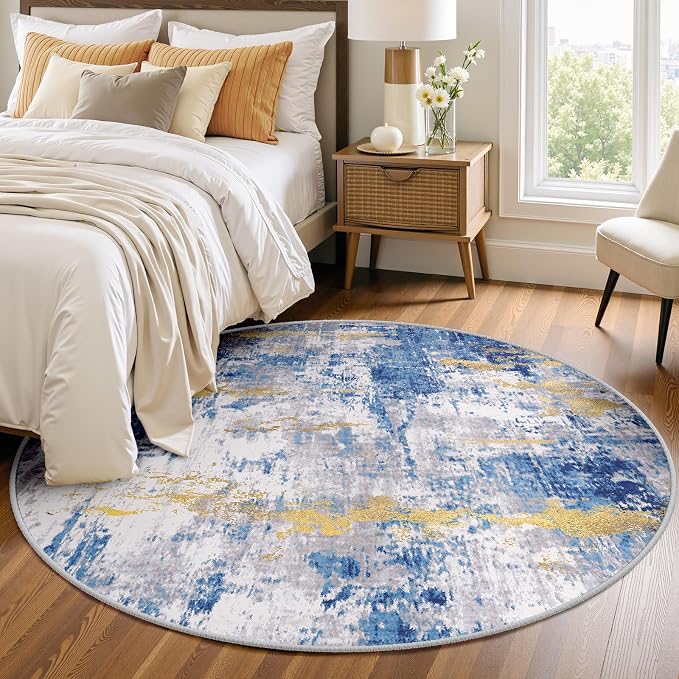 RELEANY Washable Round 4ft Area Rug by RELEANY