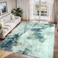 6x9 Area Rugs for Living Room Washable Bedroom Dining Room Teal Grey Gold | by Aelenmu