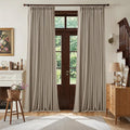 Deep Flax Greige Pleated Blackout Curtains 96 Inches Long 2 Panels | Room by Twodrapes