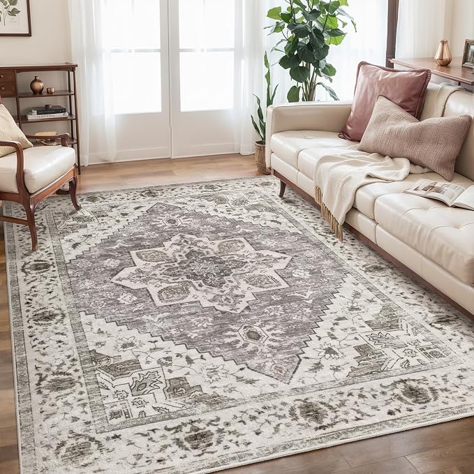 SERISSA 5x7 Washable Non Slip Boho Area Rug by SERISSAHomeDecorCollection