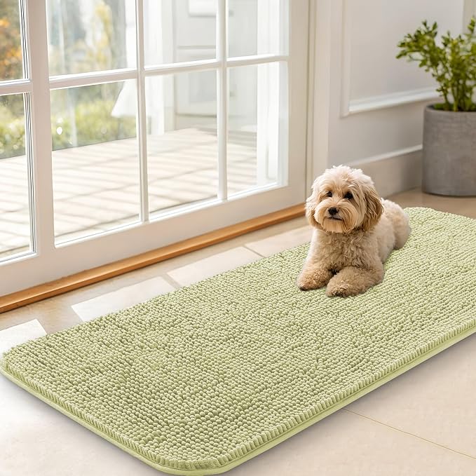OLANLY Dog Door Mat for Muddy Paws 47x20, Super Absorbent Chenille Mud Mat | by OLANLY