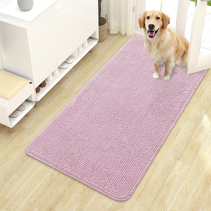 OLANLY Dog Door Mat for Muddy Paws 44x24, Super Absorbent Chenille Mud Mat | by OLANLY