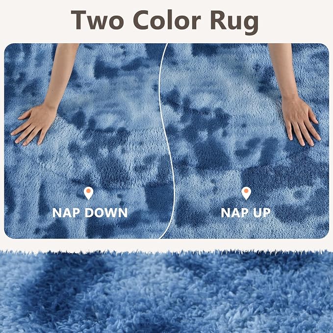 2x10 Tie-dye Dark Teal Runner Rug Washable Non-Slip - Image 9