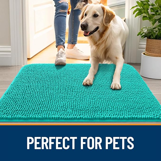 OLANLY Dog Door Mat for Muddy Paws 30x20, Super Absorbent Chenille Mud Mat | - Image 6