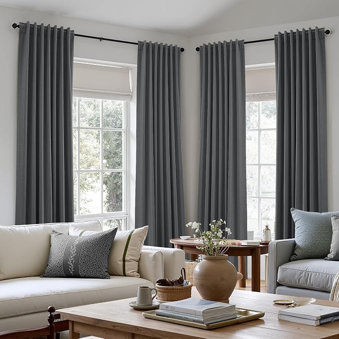 100% Blackout Curtains 102 Inch Length 2 Panels Set - Image 8