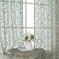 Furman Sheer Sage Green Curtains 90 inches Long by OWENIE