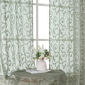 Sage Green Sheer Curtains 63 inch Length by OWENIE