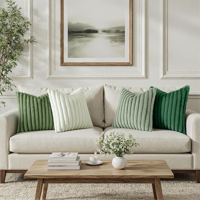 MIULEE Faux Fur Plush Decorative Throw Pillow Covers 18x18, Soft Modern Cozy - Image 2