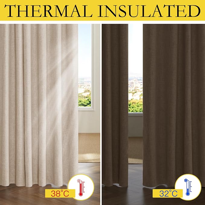 NICETOWN 100% Black Out Curtains 63 inch Long - Image 5