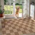 Lahome Checkered Easy Jute 3x5 Outdoor Rug, Washable Rugs by Lahome
