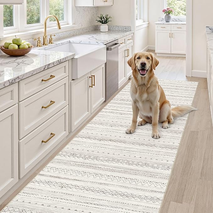 cotiled Hallway 2.6x8 Runner Rugs Washable Boho Rug Brown | Stain Resistan - Image 5