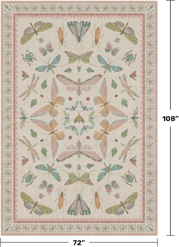Floral Pink Rugs for Bedroom Girls 6x9 - Image 2