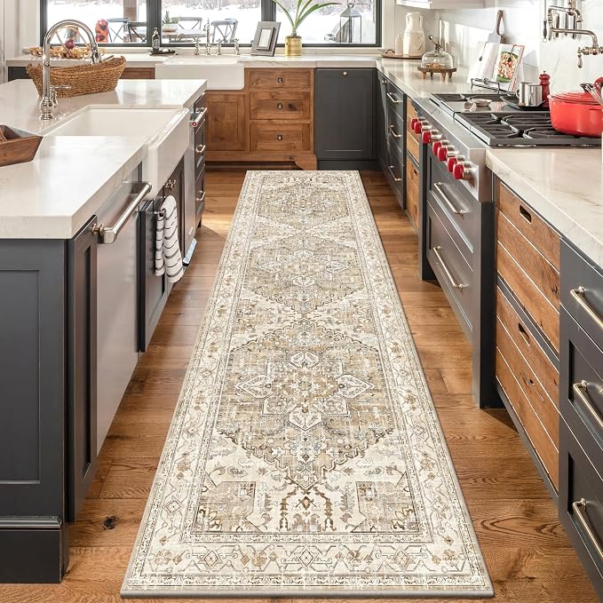 Yamaziot Washable Runner Rug, 3x10 Non-Slip Boho Hallway Kitchen Rug | Stain by Yamaziot