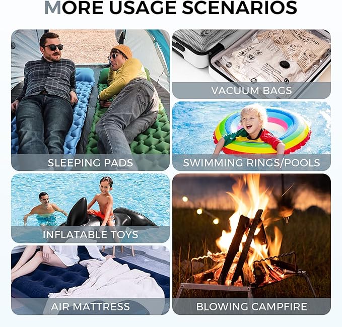 FLEXTAILGEAR Portable Air Pump for Inflatables, 2.8 oz Ultra-Mini Air Pump with 1300mAh Battery USB Rechargeable to Inflate Deflate for Pool Floats Air Mattress Swimming Ring Vacuum Storage Bags