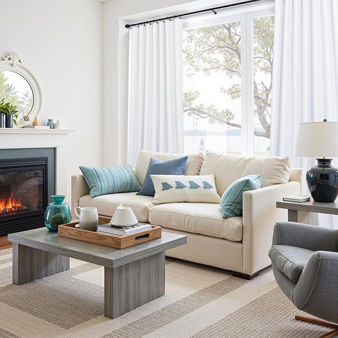Complete Blackout Curtains White 80 Inches Long Kitchen Curtain Custom Drape - Image 9