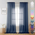 Sheer Curtain Panels Set 96" Inches Long, Solid Voile Light Filtering Airy by Lecloud