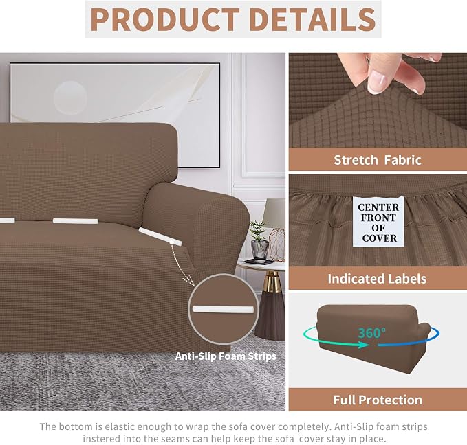Easy-Going 100% Waterproof Couch Cover, 3 Cushion Couch Slipcover - Image 4