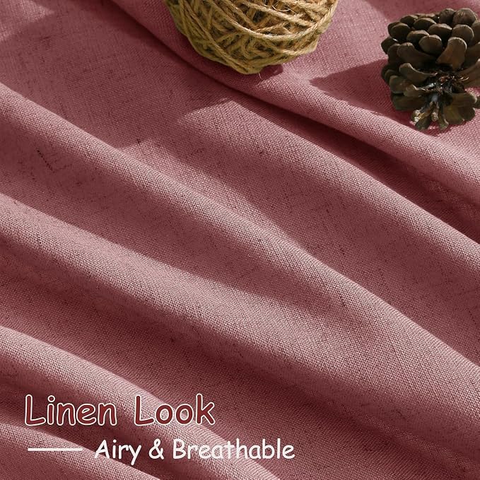 Canyon Rose Linen Curtains 80 Inch Length - Image 4