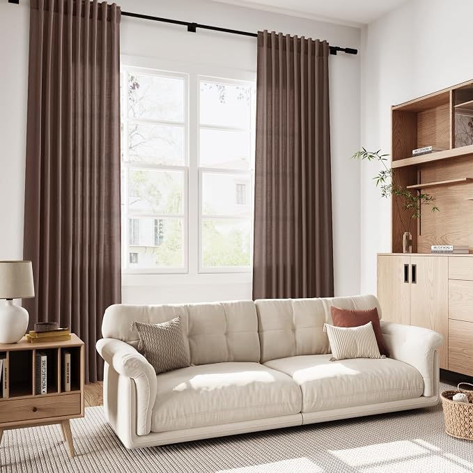 Cappuccino Linen Curtains 72 Inch Long - Image 6