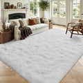 4x6 White Fluffy Soft Area Rug Non-Slip by ModernHomeDecor