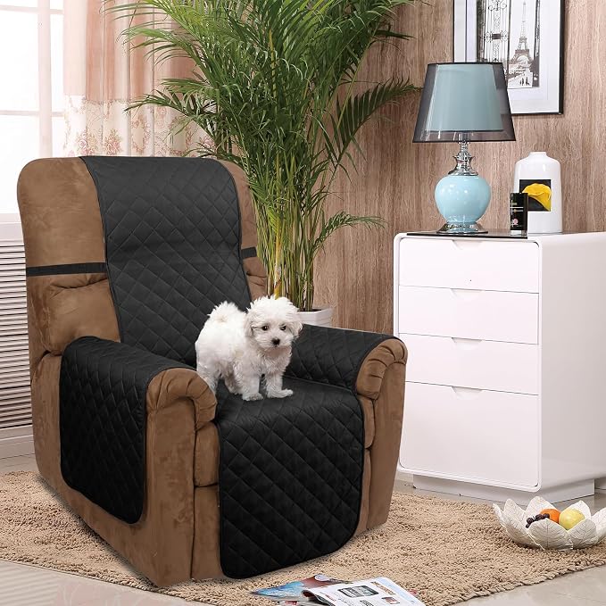 U-NICE HOME Reversible Recliner Chair Covers, Pet Friendly, Elastic Straps - Image 2