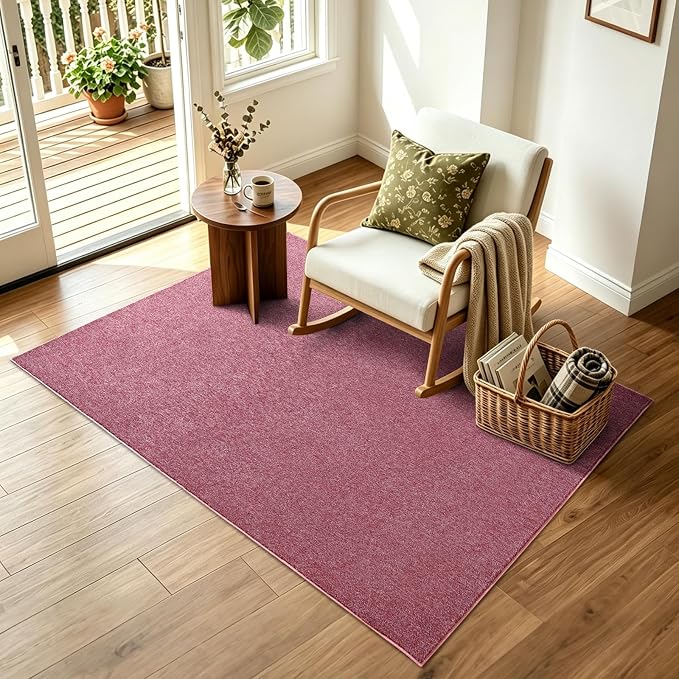 3x5 Red/White Area Rug Washable Non-Slip Soft Thin - Image 3