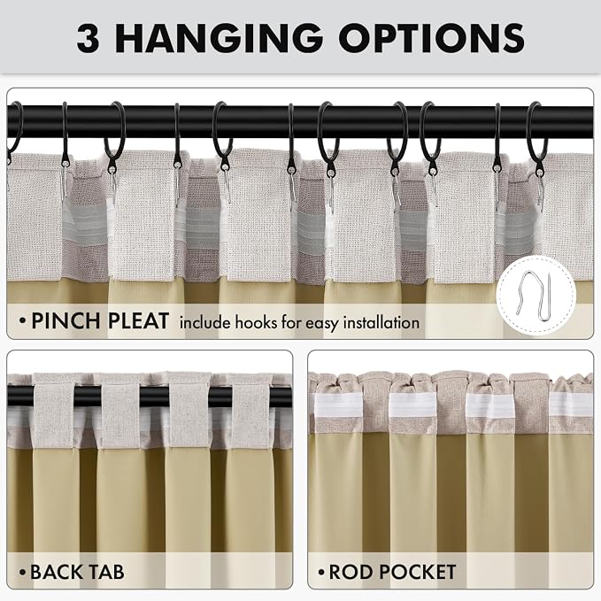 MIULEE 100% Blackout Linen Curtains - Image 5