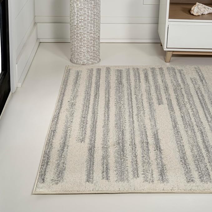 JONATHAN Y Khalil Modern Berber Stripe Cream/Gray Indoor Area Rug, Contemporary - Image 3