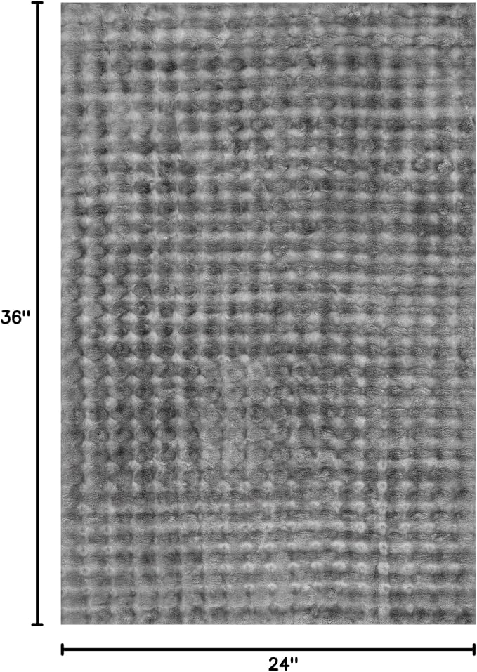 nuLOOM Jeni Dark Grey Checkered Washable Area Rug, Dark Grey - Image 2