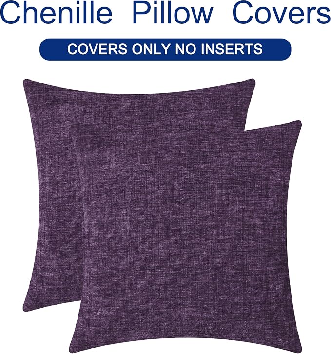 CaliTime Decorative Couch Throw Pillow Covers 18 X 18 Inches Plum Purple | Pack - Image 6