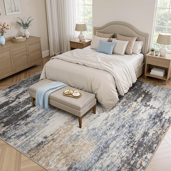 8x10 Area Rug for Living Room, Abstract Washable Large Rugs, Dining Room - Image 2