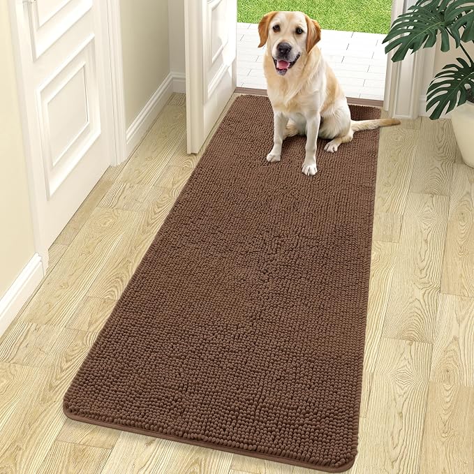 OLANLY Dog Door Mat for Muddy Paws 70x24, Super Absorbent Chenille Mud Mat | by OLANLY