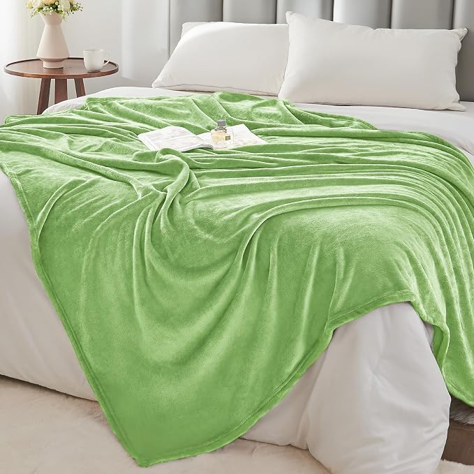 BEDELITE Fleece Blanket Soft Plush King Bed Blanket Grass Green 108"x90" | - Image 6
