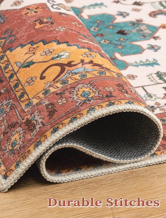 SERISSA 2'6"x8' Washable Non Slip Boho Runner Rug - Image 5