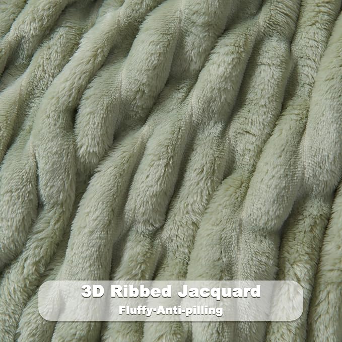 NEWCOSPLAY Fleece Ribbed Cozy Twin Blanket - Image 5