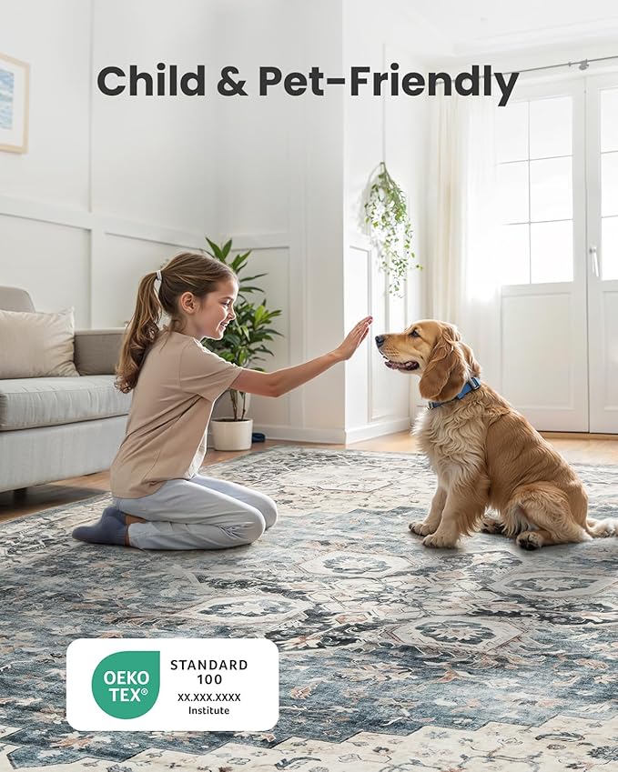 AMADA HOMEFURNISHING 2x6 Washable Runner Rug, Low-Profile Kitchen Rugs - Image 3