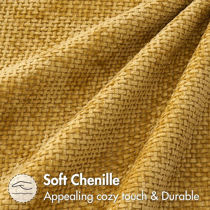 MIULEE Decorative Lumbar Throw Pillow Covers 12x20 in Mustard Yellow 2 Pack | - Image 8