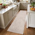 2x6 Oatmeal/White Runner Rug Washable Non-Slip by Unknown