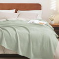 PHF 100% Cotton Waffle Weave Blanket King Size for Bed,Snag Proof Lightweight Breathable Throw for Couch,Great for Layering in Cold Weather,Machine Washable,Home Decor Gift-Sage Green