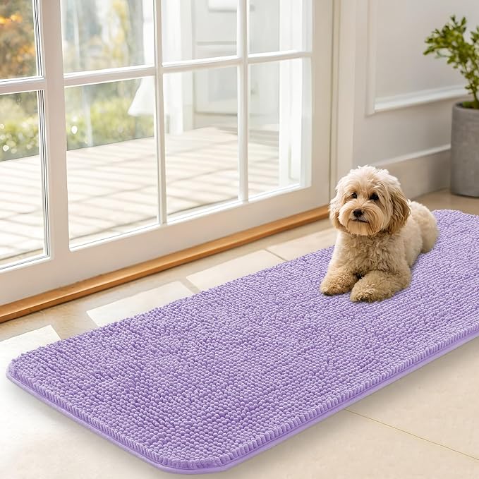 OLANLY Dog Door Mat for Muddy Paws 47x17, Super Absorbent Chenille Mud Mat | by OLANLY