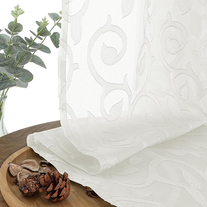 Furman Sheer Ivory Curtains 84 inches Long - Image 3