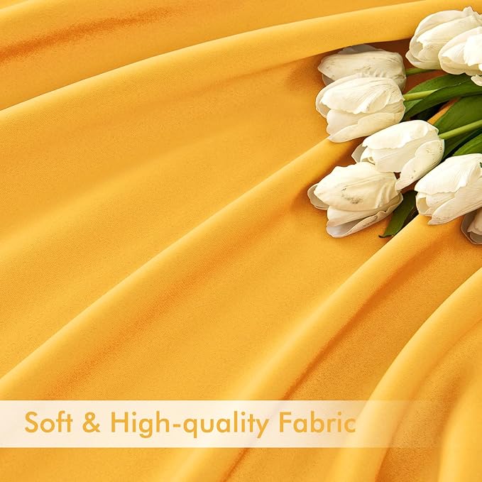 MIULEE Yellow Back Tab Blackout Curtains 52x96 Inch Long 2 Panels Set | Rod - Image 6