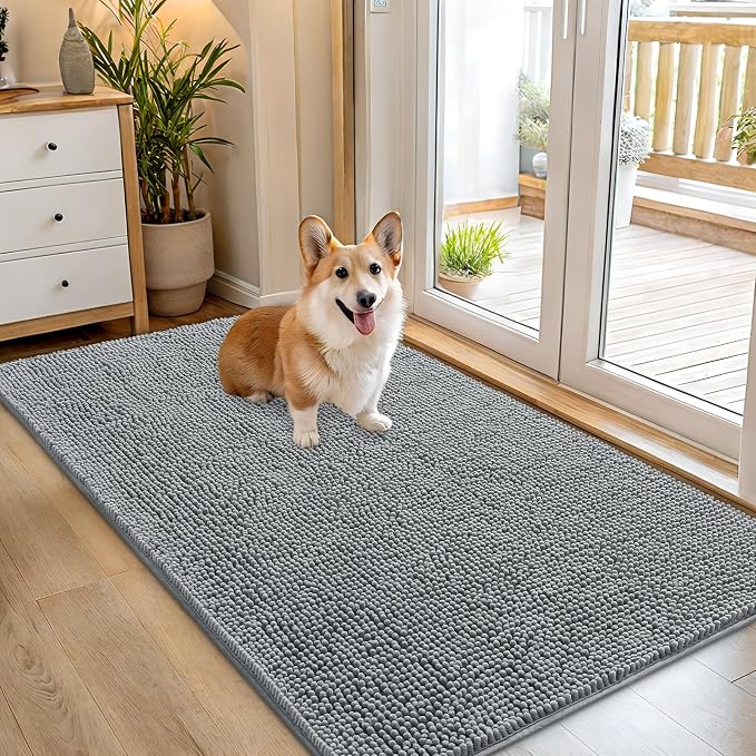 OLANLY Dog Door Mat for Muddy Paws 54x32, Super Absorbent Chenille Mud Mat | by OLANLY