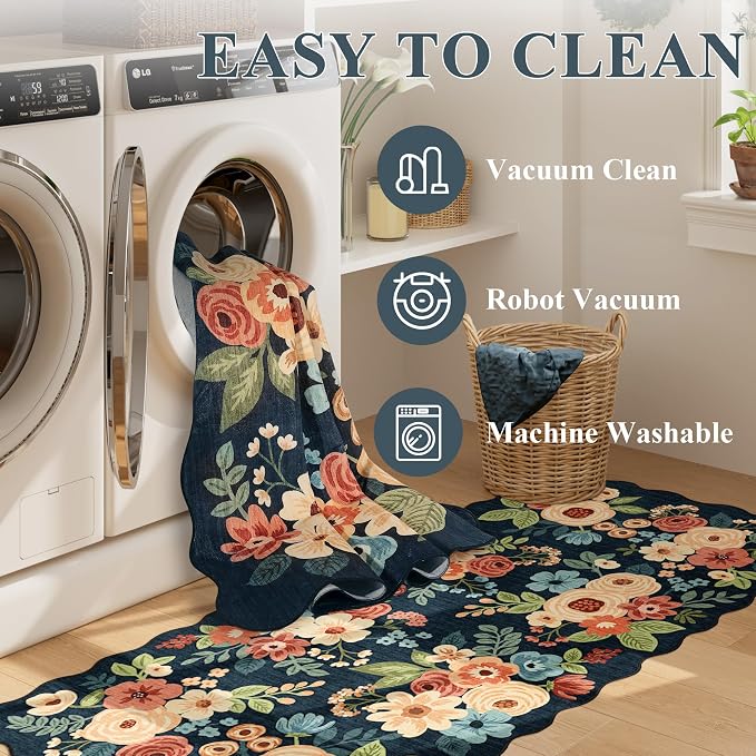 DUKINO 3x4 Rug, Non Slip Floral Washable Area Rug - Image 5